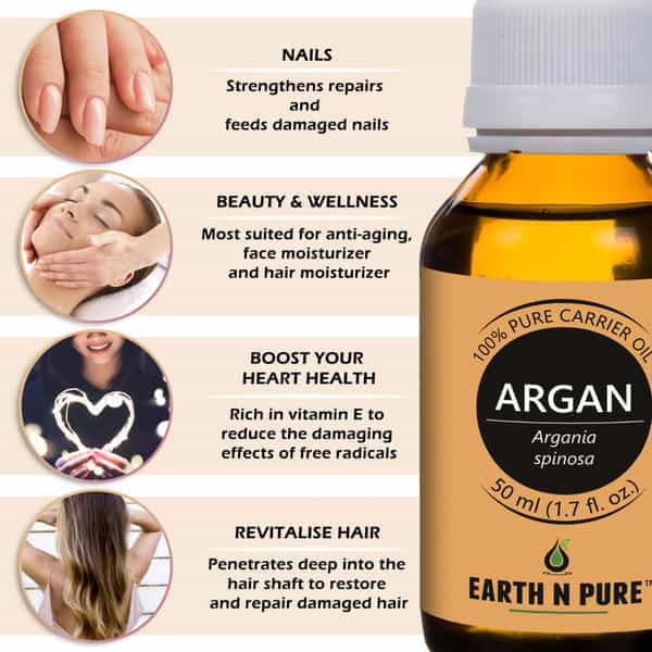 Earth N Pure Argan Oil 100% Natural Pure And Therapeutic Grade Hair Oil (50 Ml)