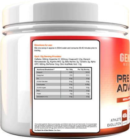 Genetic Nutrition Pre-Advatage | Pre-Workout | Pre-Training Berry Blast