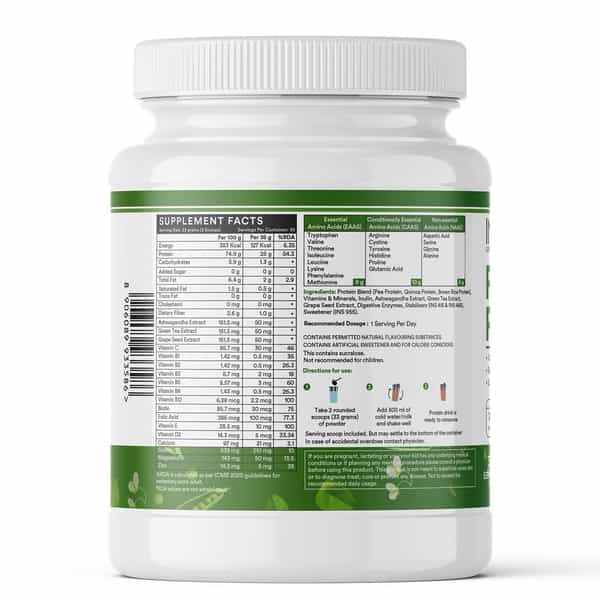 Inlife Plant Protein Powder - Pea | Quinoa & Brown Rice - 25G Protein (Coffee | 1Kg)