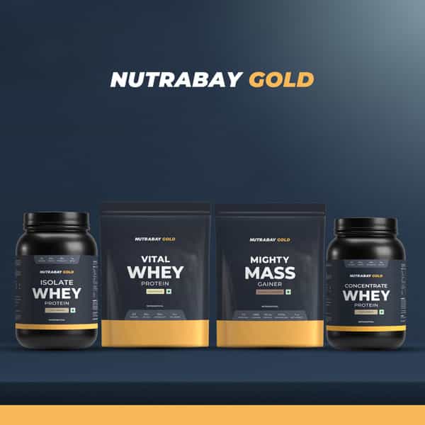 Nutrabay Gold Vital Whey Protein For Beginners | 20.4G Protein - 1Kg | Kesar Kulfi
