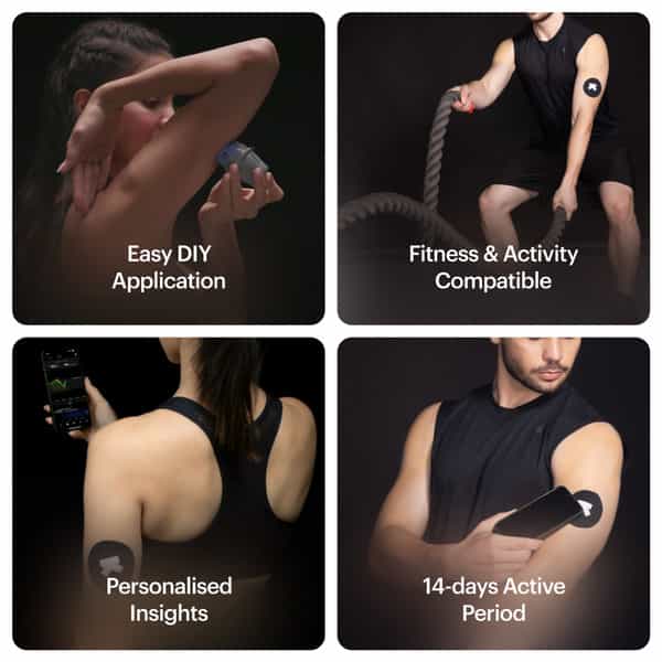 Ultrahuman M1 | 24/7 Smart Glucose Monitoring Via App | Bluetooth Connectivity | 6 Sensor