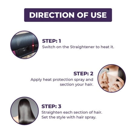 Sanfe Selfly Hair Straightener With Ceramic Coated Plates | For Long-Lasting Straight & Silky Hair