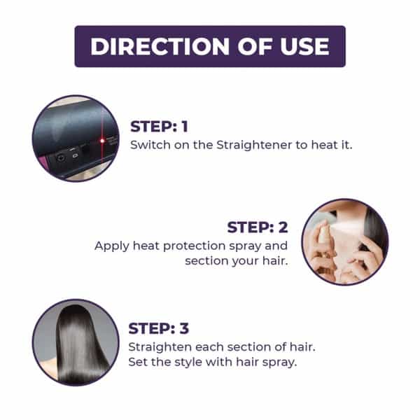 Sanfe Selfly Hair Straightener With Ceramic Coated Plates | For Long-Lasting Straight & Silky Hair