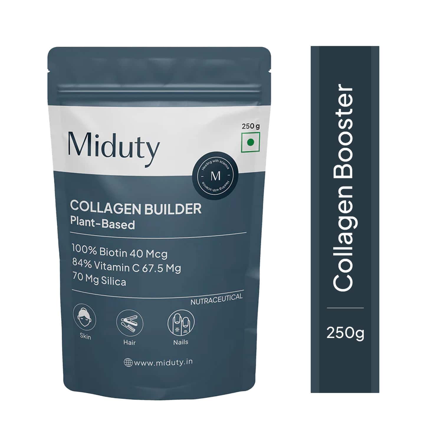 Miduty Collagen Builder Plant-based Powder For Skin & Hair & Nails Nourishing Formula 250gm