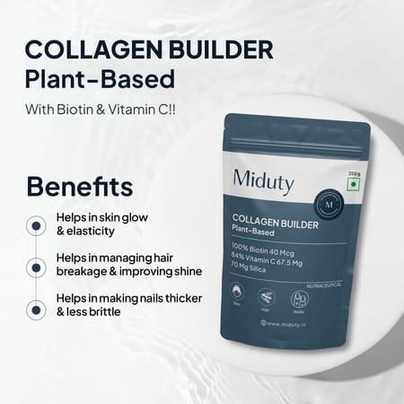 Miduty Collagen Builder Plant-Based Powder For Skin & Hair & Nails Nourishing Formula 250gm