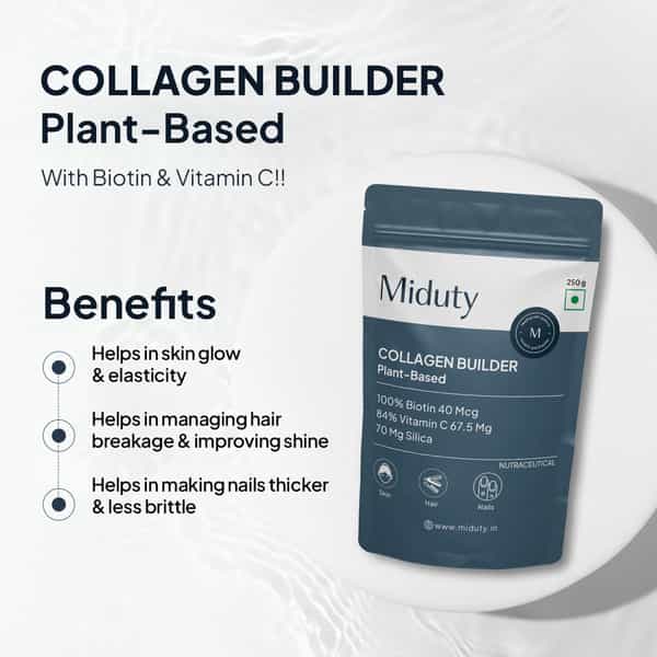 Miduty Collagen Builder Plant-Based Powder For Skin & Hair & Nails Nourishing Formula 250Gm