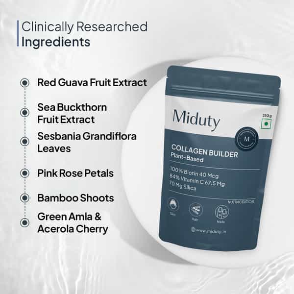 Miduty Collagen Builder Plant-Based Powder For Skin & Hair & Nails Nourishing Formula 250Gm