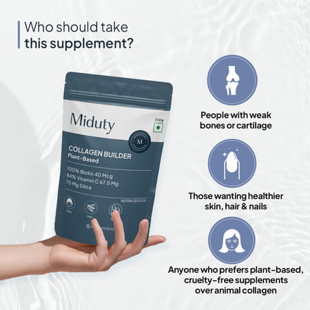Miduty Collagen Builder Plant-Based Powder For Skin & Hair & Nails Nourishing Formula 250gm