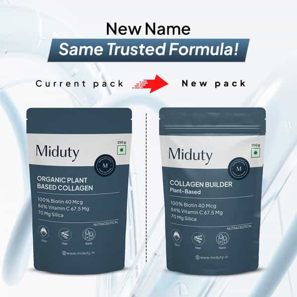 Miduty Collagen Builder Plant-Based Powder For Skin & Hair & Nails Nourishing Formula 250Gm
