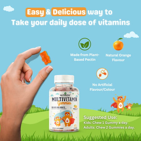 Nutrazee Multivitamin Gummies For Kids & Adults 45 Gummy Bears