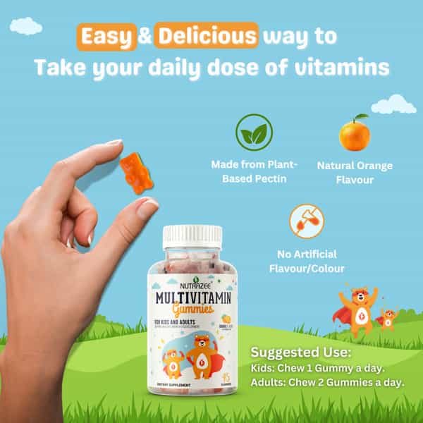 Nutrazee Multivitamin Gummies For Kids & Adults 45 Gummy Bears