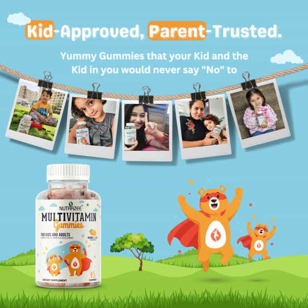 Nutrazee Multivitamin Gummies For Kids & Adults 45 Gummy Bears
