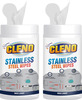 Cleno Stainless Steel Wet Wipes - 50 Wipes (Pack Of 2) (Ready To Use)