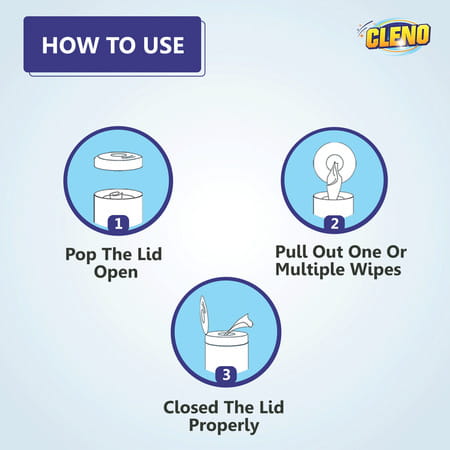 Cleno Stainless Steel Wet Wipes - 50 Wipes (Pack Of 2) (Ready To Use)