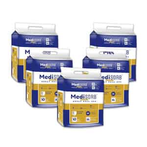 Medisorb Adult Diaper Pants Xl | Pull-ups | Elastic Waist Size 147-172 Cm 10 Piece | Pack Of 5