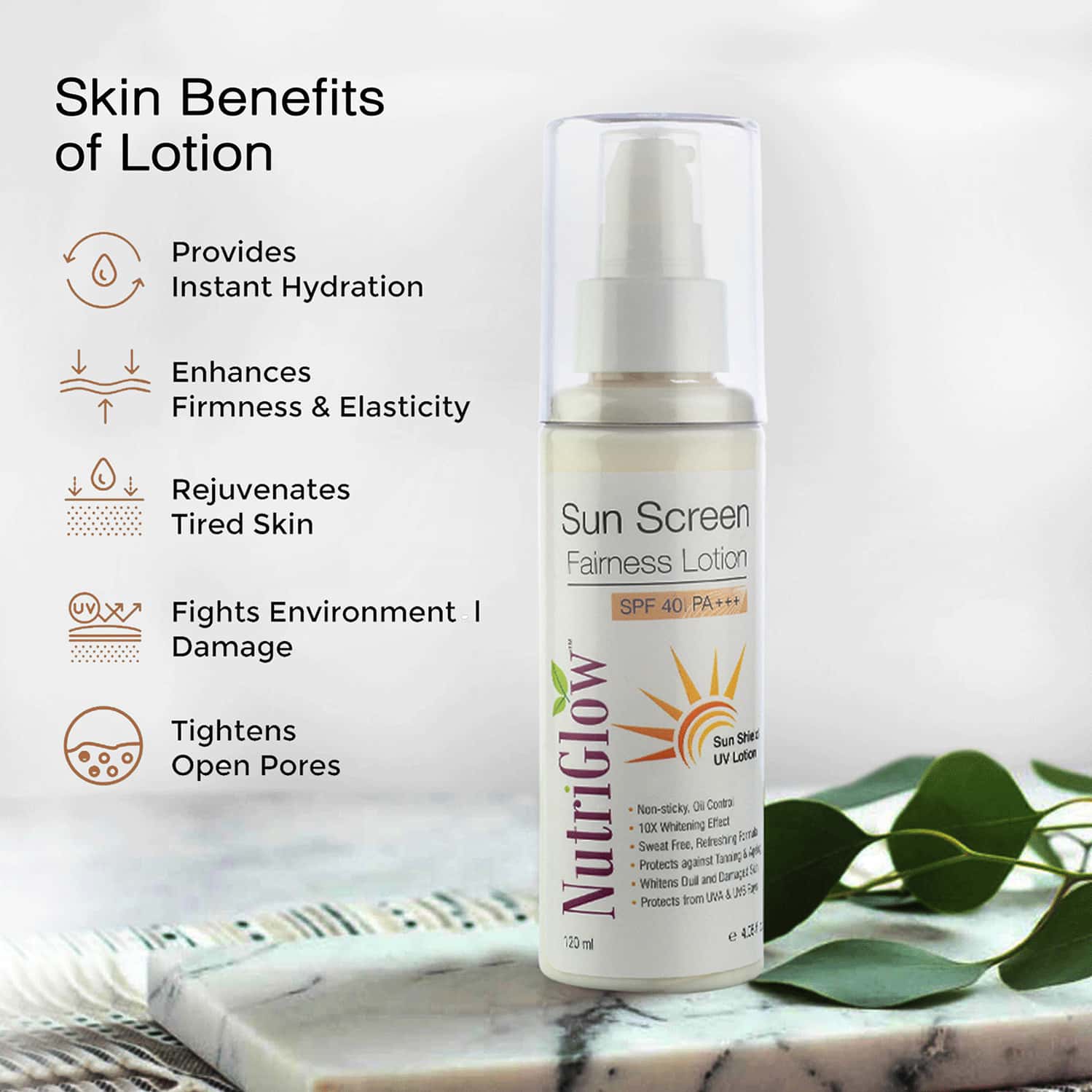 Buy NUTRIGLOW SPF 40 SUNSCREEN FAIRNESS LOTION FOR DRY SENSITIVE TAN