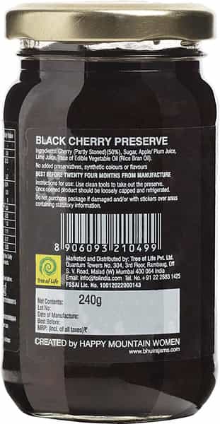 Bhuira All Natural Black Cherry Preserve & Apricot Jam- 240 Gm X 2 - Pack Of 2