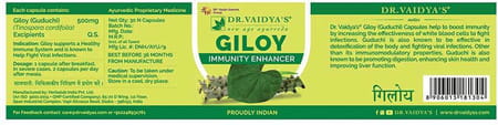 Dr. Vaidya'S Giloy Immunity Capsule & Herbocleanse Plus Sanitizer 200ml)