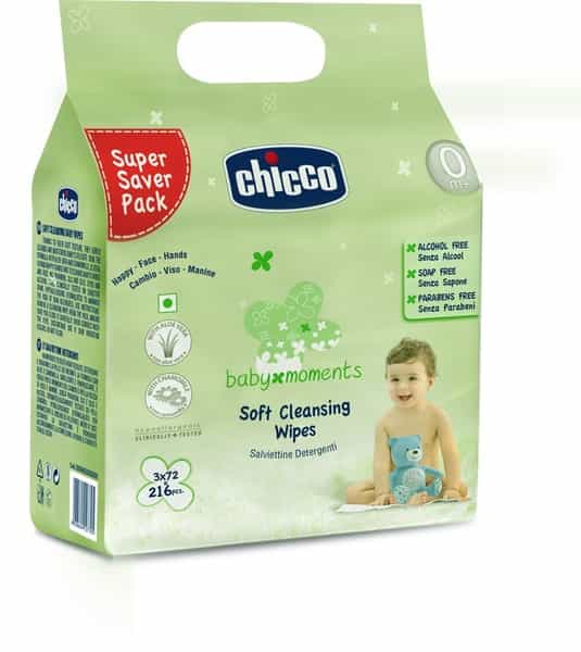 Chicco Baby Soft Cleansing Wipes Tripack Packet Of 216