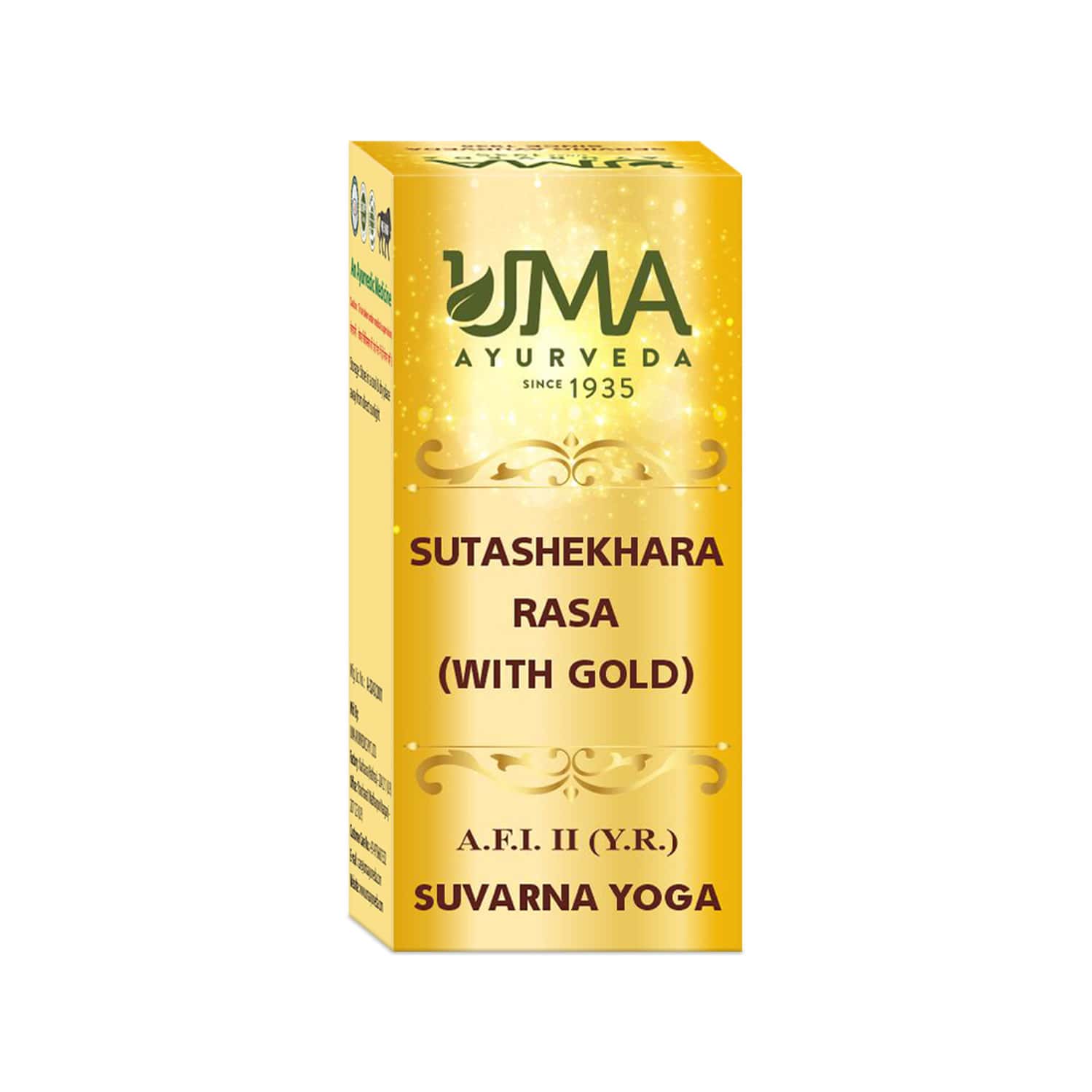 Uma Ayurveda Sutshekhar Ras With Gold Ayurvedic Tablets 10 Tab