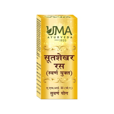 Uma Ayurveda Sutshekhar Ras With Gold Ayurvedic Tablets 10 Tab
