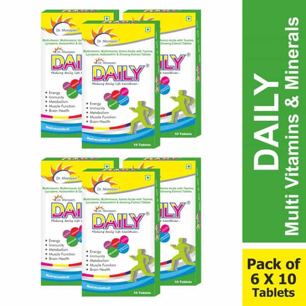 Dr. Morepen Daily Multivitamin | Men & Women | Tablets | 10 No's | Pack Of 6
