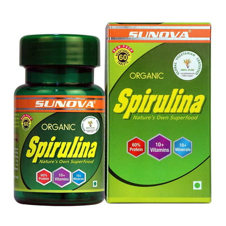 Sunova Organic Spirulina Tablets - Spirulina And Blue-Green Algae | 60 Tablets X Pack Of 6