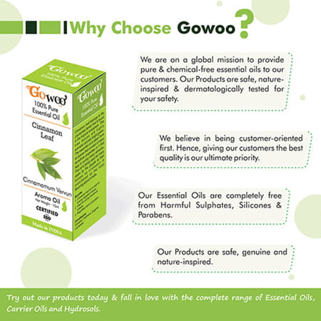 Go Woo 100% Pure Cinnamon Leaf Oil Virgin & Undiluted 10 Ml