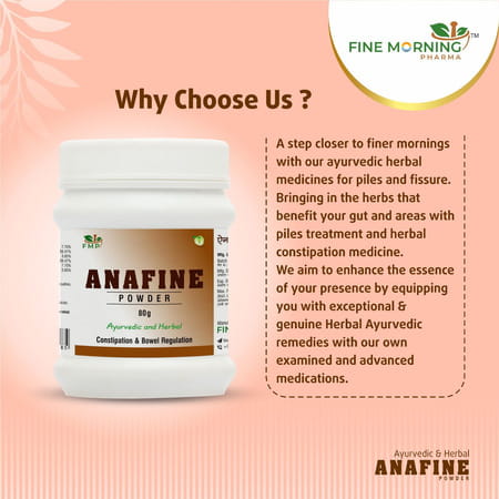 Fine Morning Pharma Ayurvedic And Herbal Anafine Powder | For Constipation - 80g (Pack Of 2)