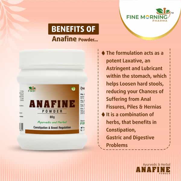 Fine Morning Pharma Ayurvedic And Herbal Anafine Powder | For Constipation - 80G (Pack Of 2)