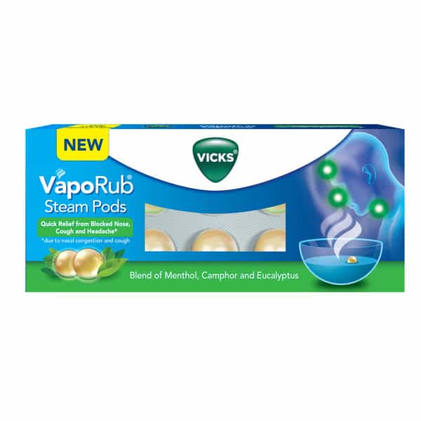New Vicks Vaporub Strip Of 10 Steam Pod Capsules
