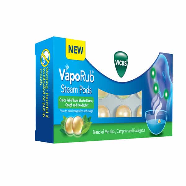 New Vicks Vaporub Strip Of 10 Steam Pod Capsules