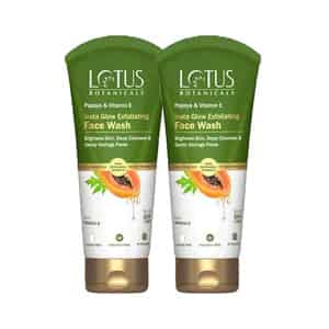 Lotus Botanicals Papaya & Vitamin E Insta Glow Exfoliating Face Wash 100ml Pack Of 2)