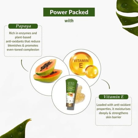 Lotus Botanicals Papaya & Vitamin E Insta Glow Exfoliating Face Wash 100ml Pack Of 2)