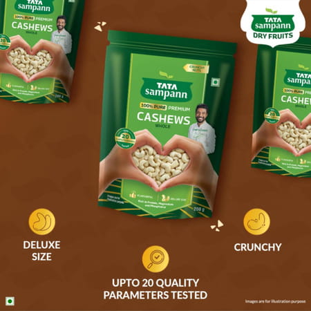 Tata Sampann 100% Pure Premium Cashews Whole 200g