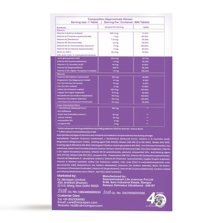 Dr. Morepen Multivitamin Women | Tablets | 60 No'S