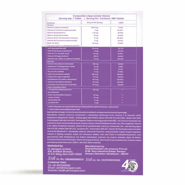 Dr. Morepen Multivitamin Women | Tablets | 60 No's