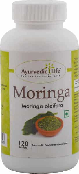 Ayurvedic Life Moringa Tablets 120 Count Pack Of 2 Grey
