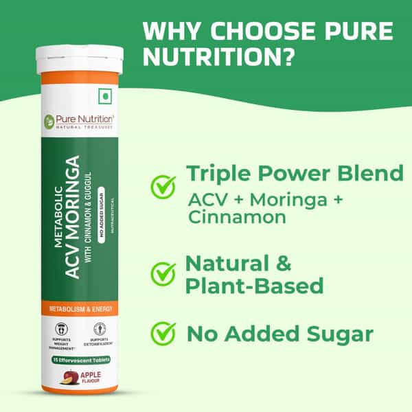 Pure Nutrition Acv + Moringa - 15 Effervescent Tablets
