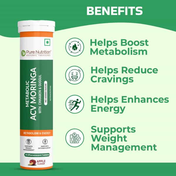 Pure Nutrition Acv + Moringa - 15 Effervescent Tablets
