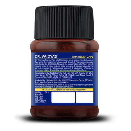 Dr. Vaidya'S Pain Relief Capsules Ayurvedic Medicine For Joint 30 Capsules