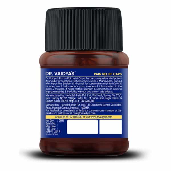 Dr. Vaidya's Pain Relief Capsules Ayurvedic Medicine For Joint 30 Capsules