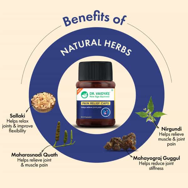 Dr. Vaidya's Pain Relief Capsules Ayurvedic Medicine For Joint 30 Capsules