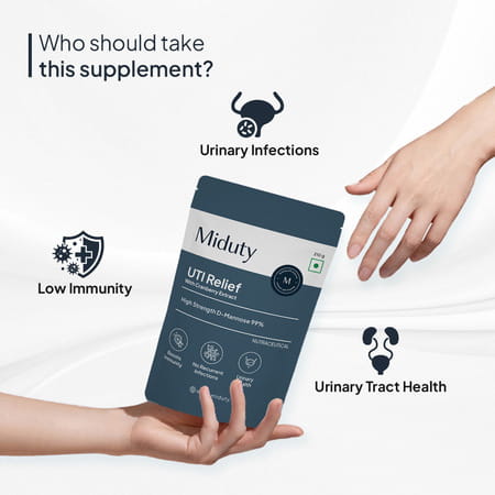Miduty Uti Relief- D-Mannose-Cranberry Extract-Uti-Infection Support - Immunity-16x Effective -210g