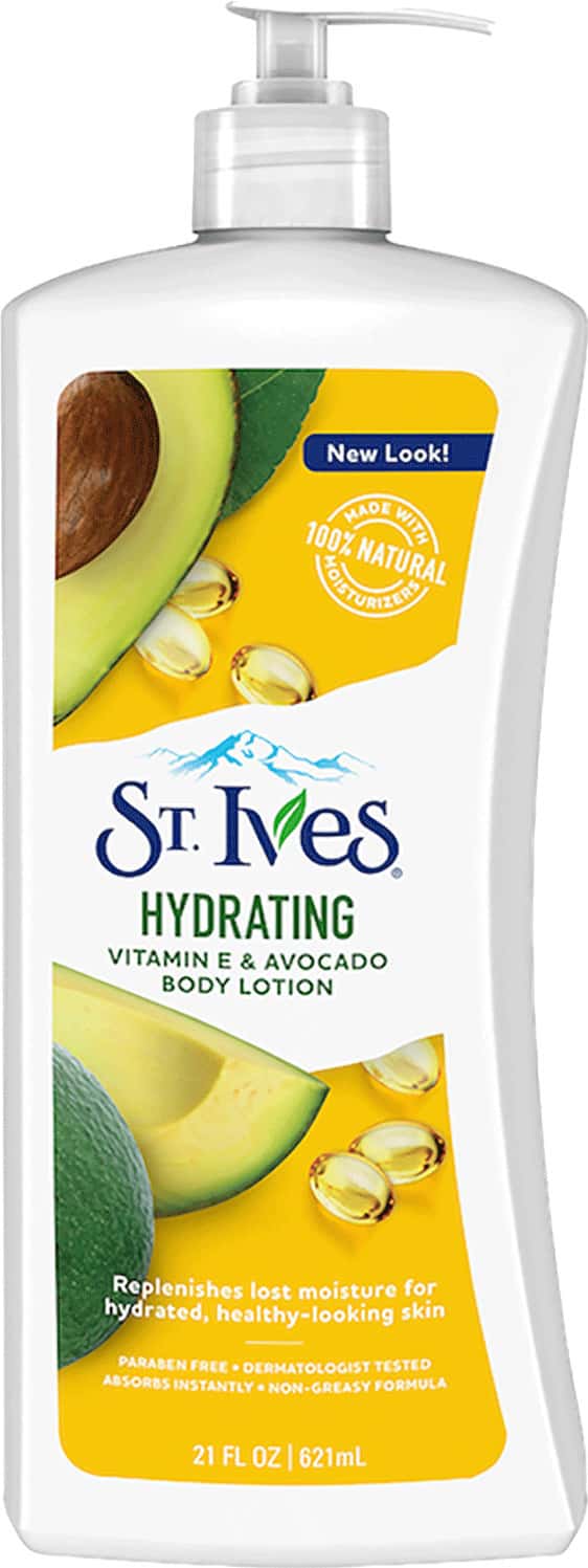 St. Ives Hydrating Vitamin E & Avocado Body Lotion | 100% Natural Moisturizers | 621ml