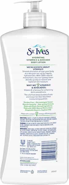 St. Ives Hydrating Vitamin E & Avocado Body Lotion | 100% Natural Moisturizers | 621Ml