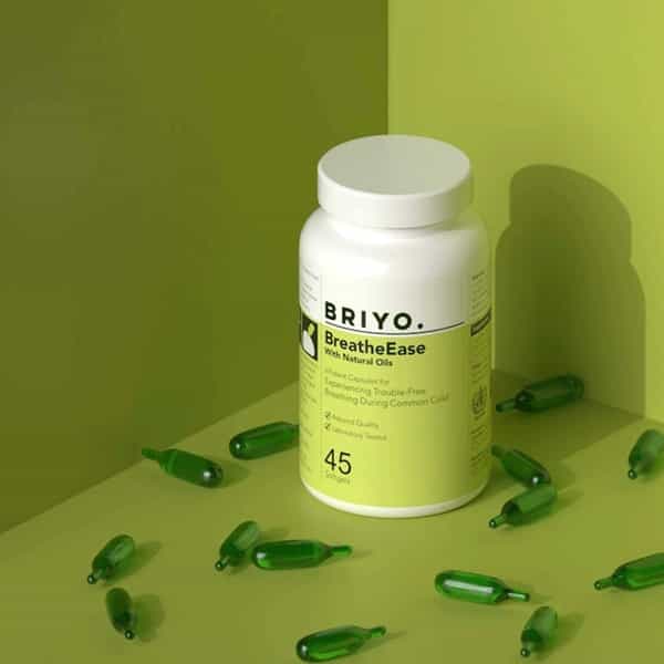 Briyo Breatheease With Natural Oils - For Trouble-Free Breathing During Common Cold - 45 Softgels