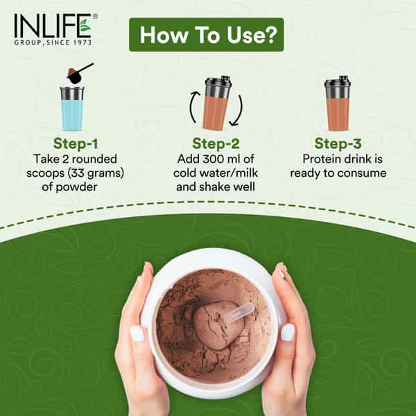 Inlife Plant Protein Powder - Pea | Quinoa & Brown Rice - 25G Protein (Coffee | 500G)