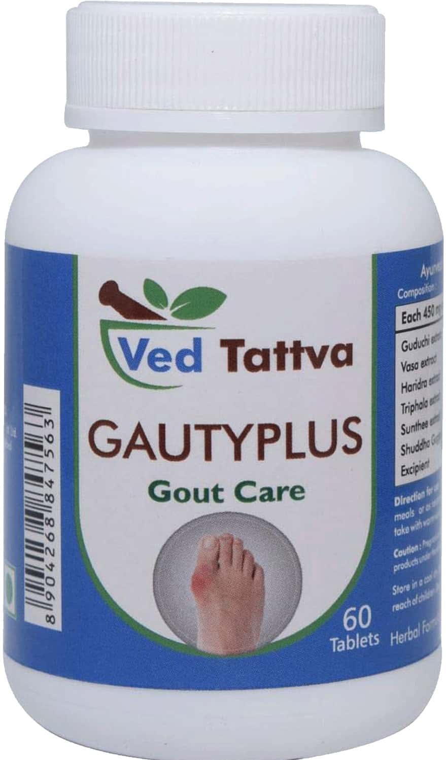 Ved Tattva Gauty Plus 60 Tablets Natural Supplement For Gaut Care Uric Acid Support (Pack Of 4)