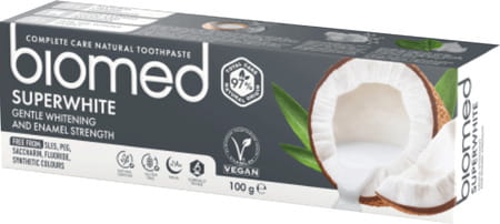 Biomed Superwhite Natural Toothpaste - Buy Two Get One Mouthwash Free -100gm